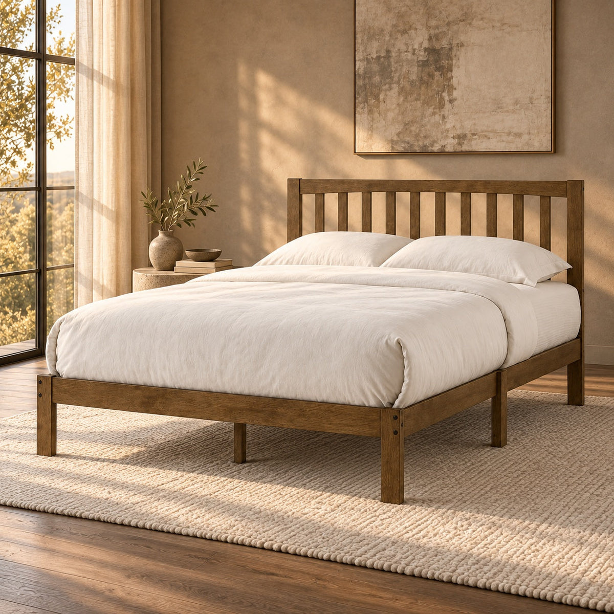 Paulson Platform Bed Frame, Queen — in a room
