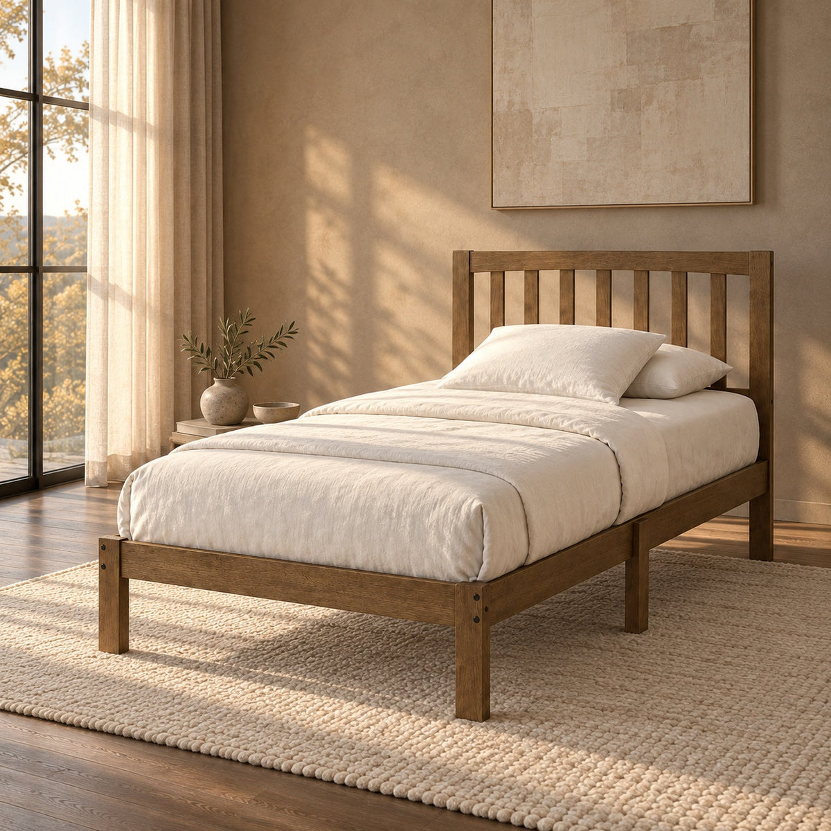 Paulson Platform Bed Frame, Twin — in a room