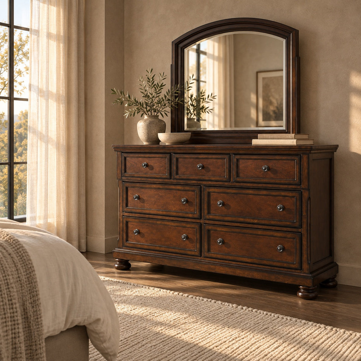 Poloski Dresser with Mirror — in a room