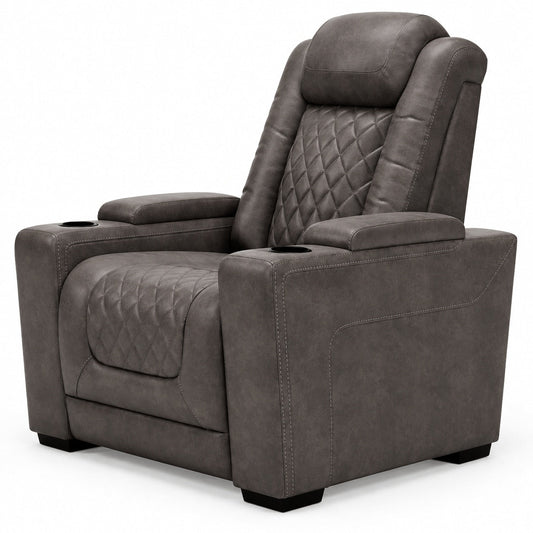 Preston Leather Power Reclining Chair - Gray