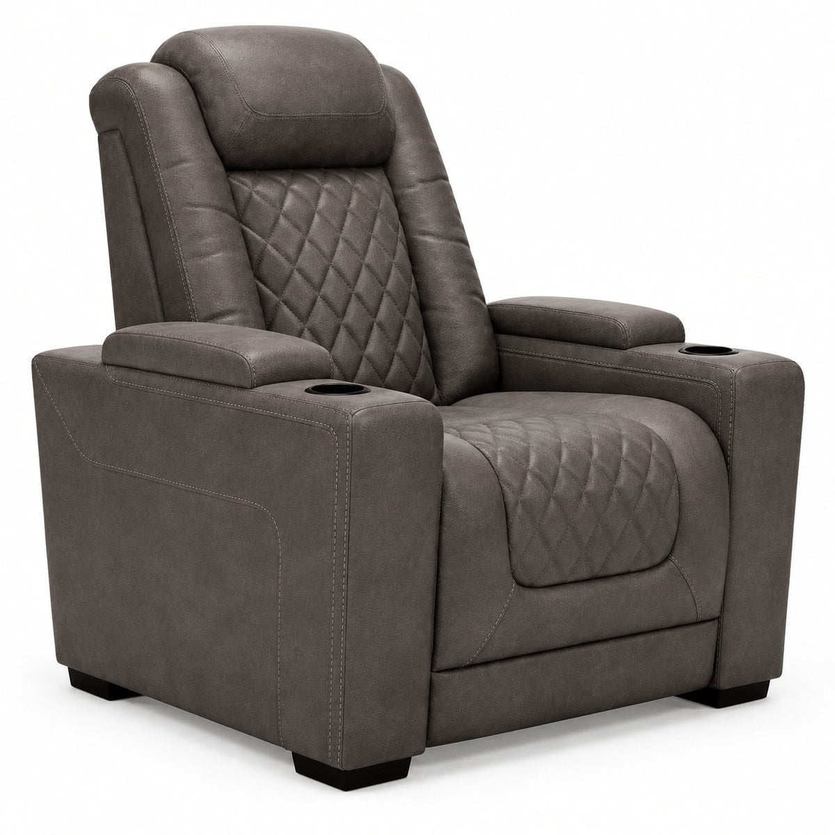 Preston Leather Power Reclining Chair - Gray — another angle