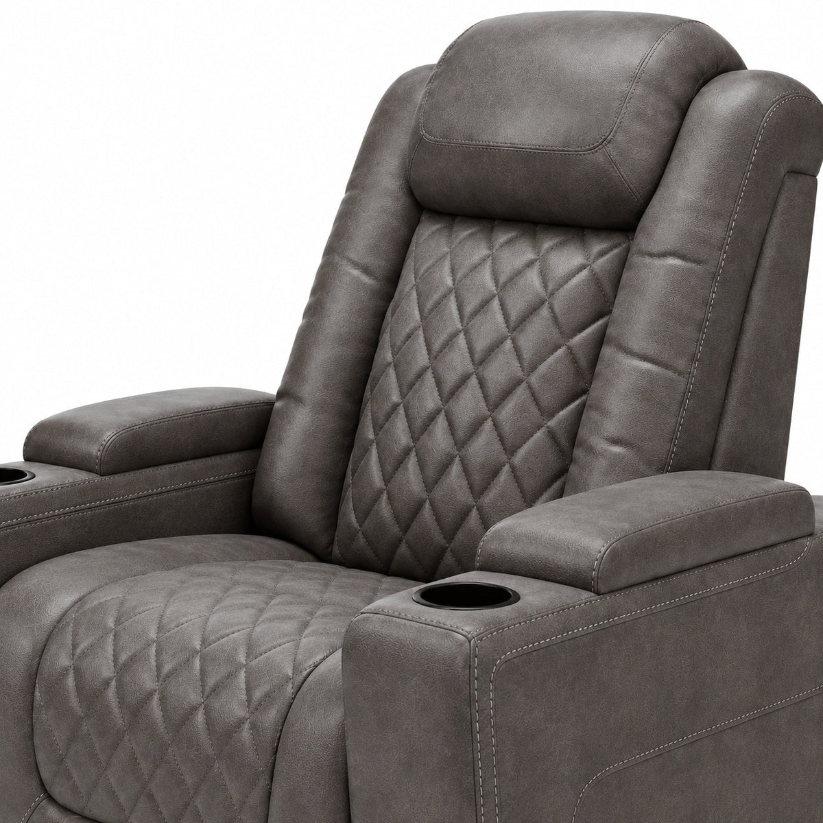Preston Leather Power Reclining Chair - Gray — detail