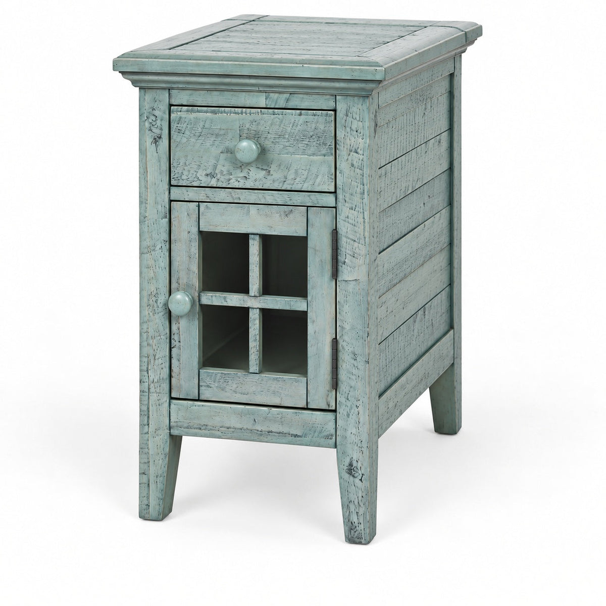 Rustic Shores Power Chairside Table (Blue) — another angle