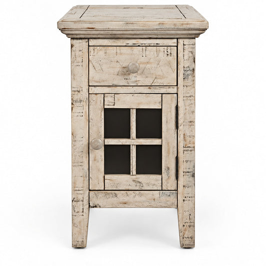 Rustic Shores Power Chairside Table (Cream)