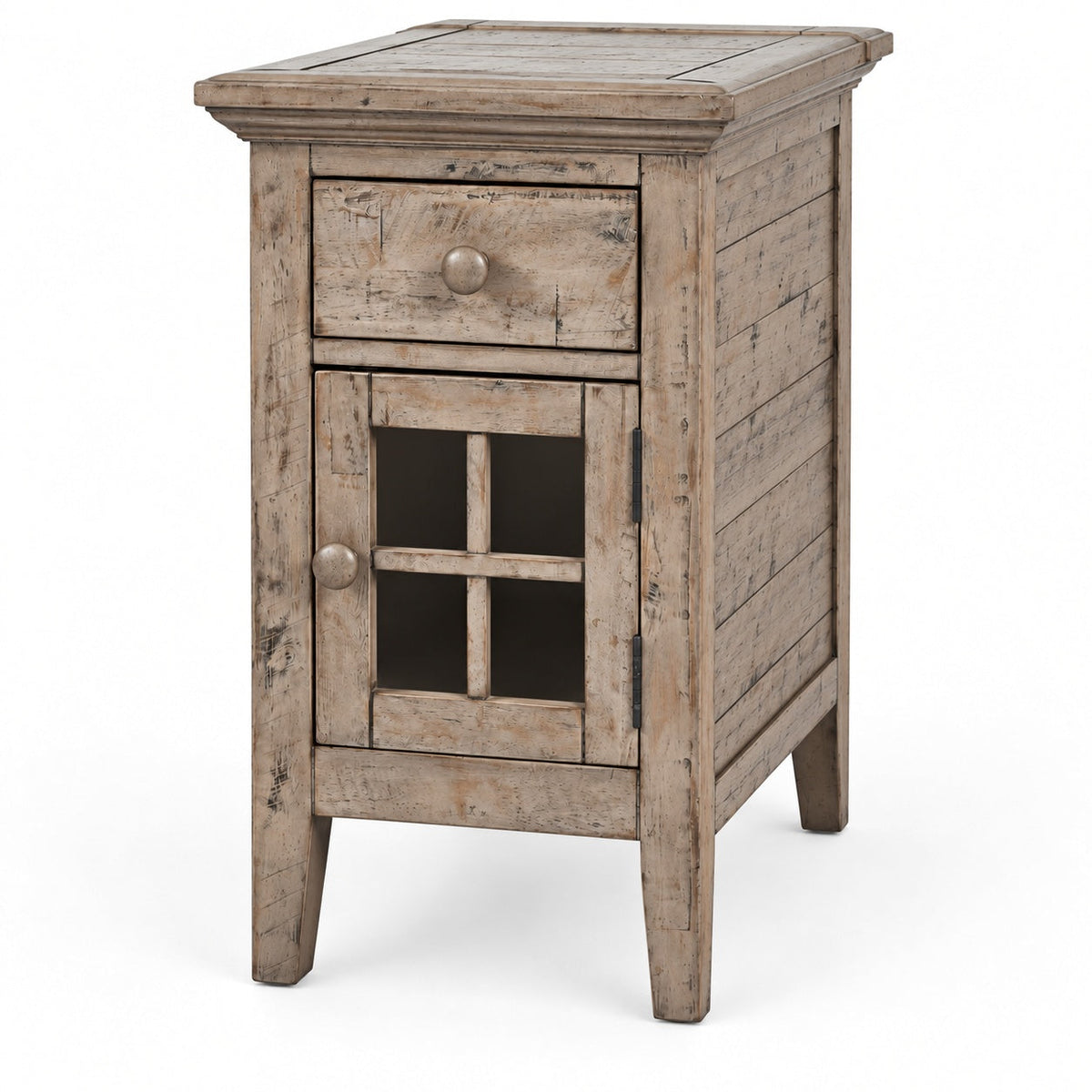 Rustic Shores Power Chairside Table (Grey) — another angle
