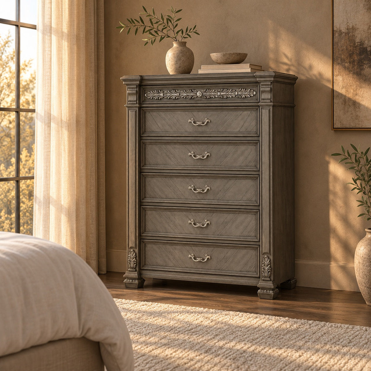 Silvy Chest — in a room