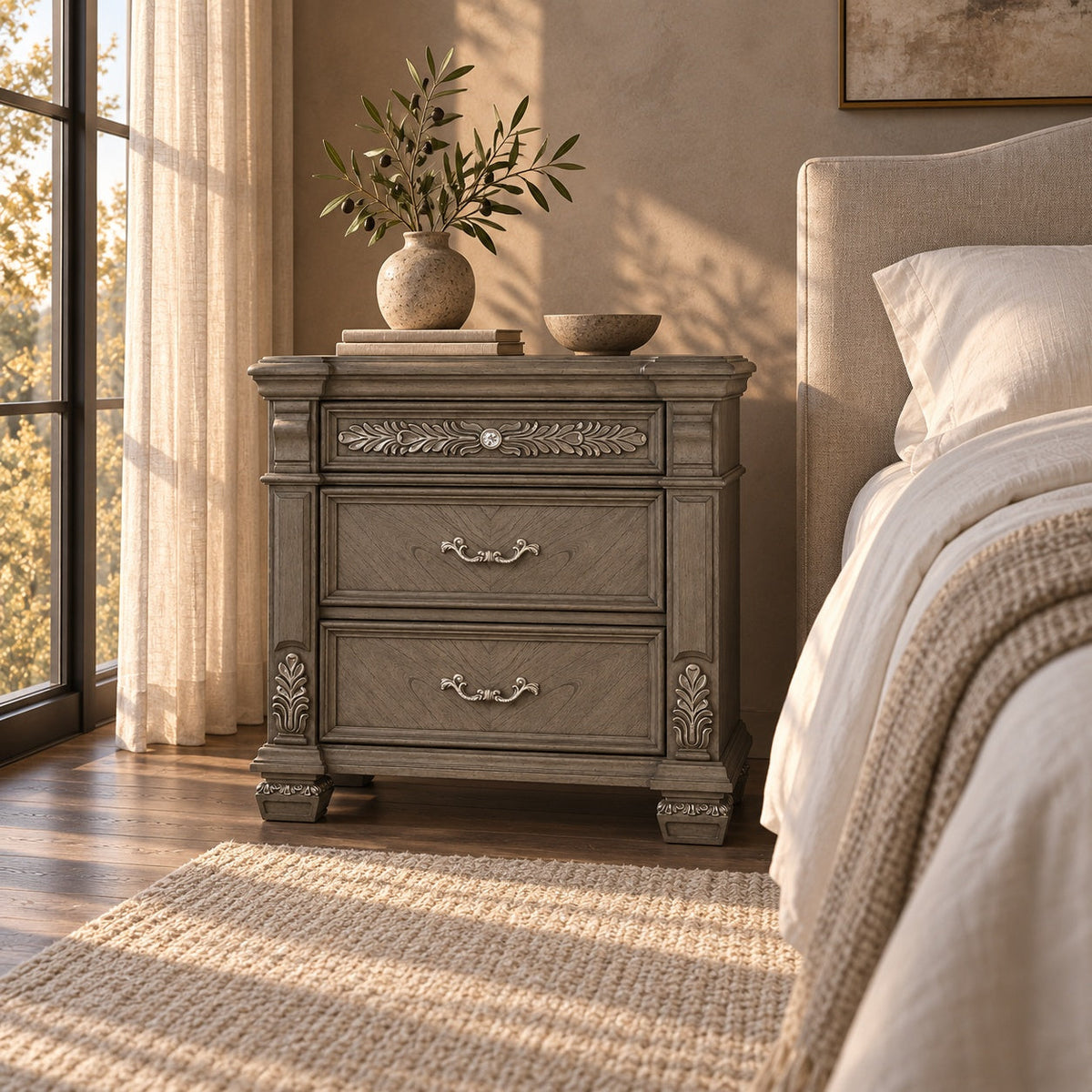 Silvy Night Stand — in a room