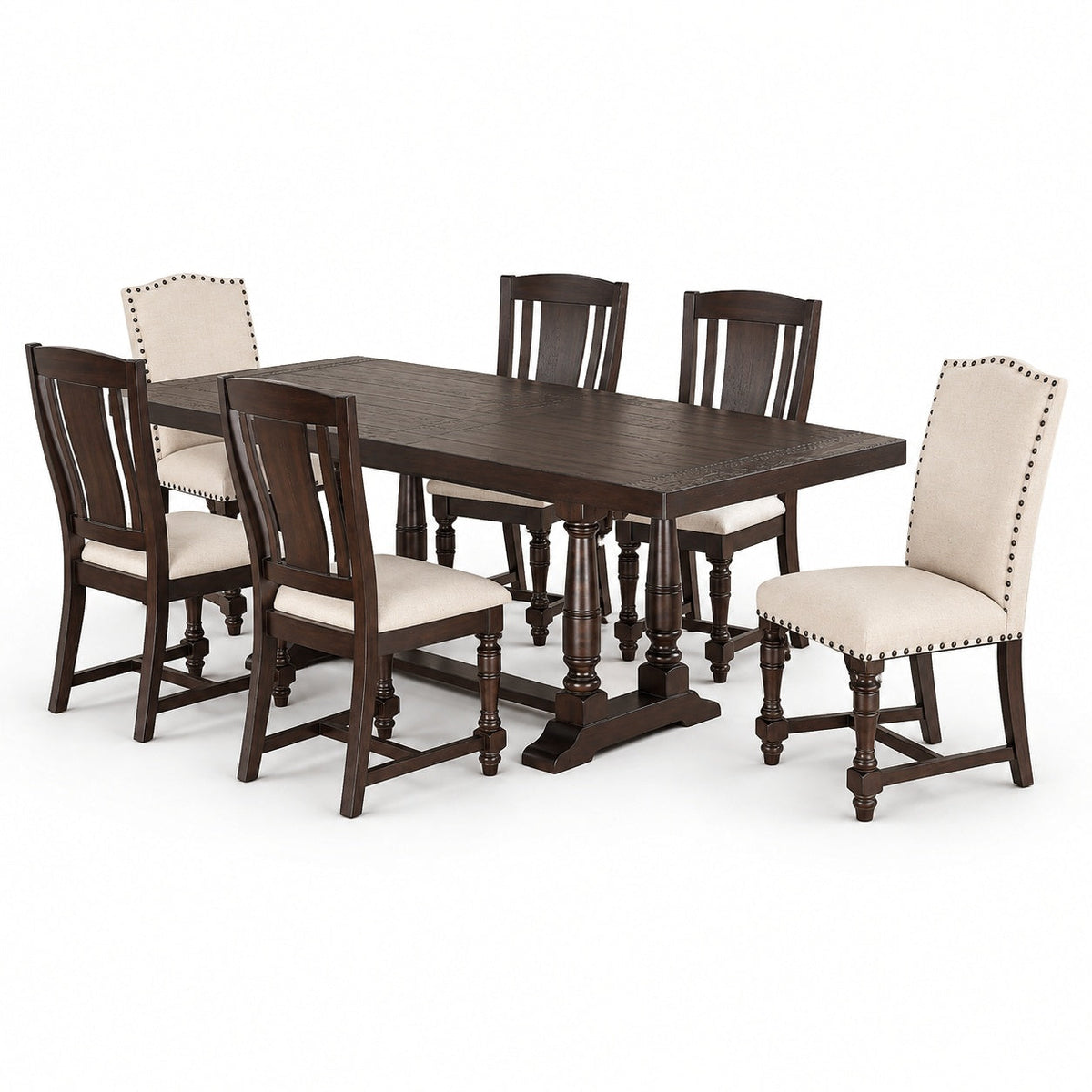 Sonoma 96" Trestle Table Set (7 Pc) (Espresso)
