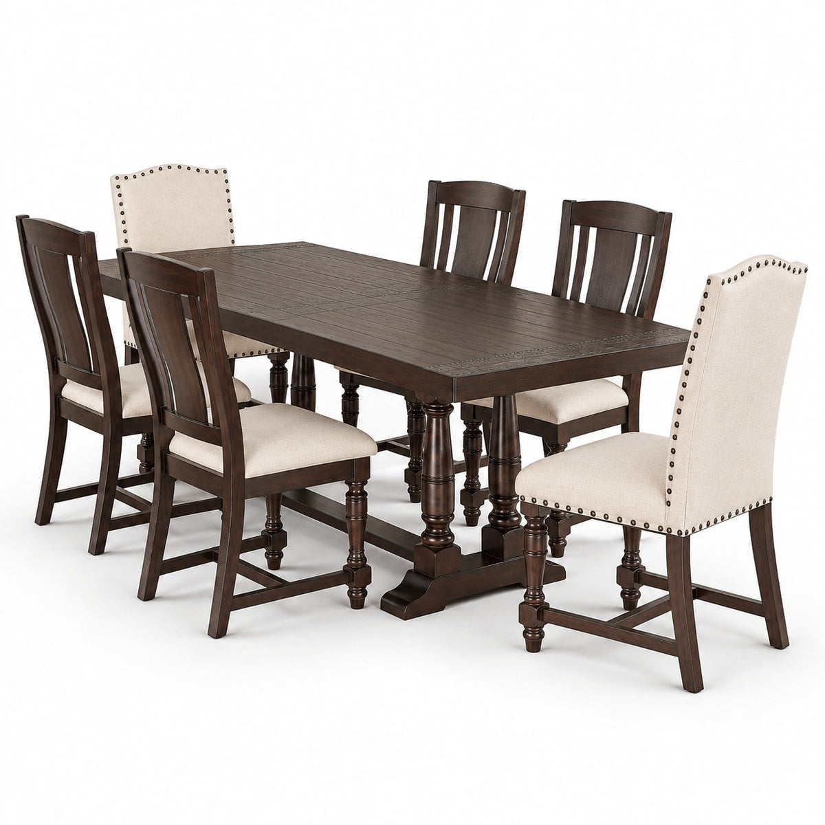 Sonoma 96" Trestle Table Set (7 Pc) (Espresso) — another angle
