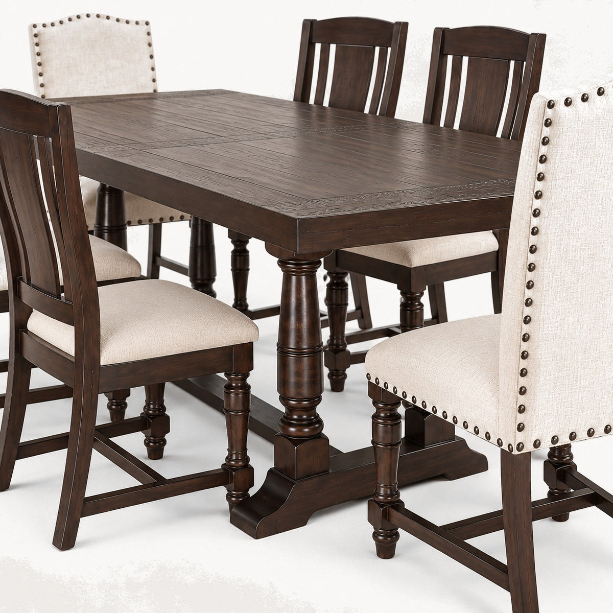 Sonoma 96" Trestle Table Set (7 Pc) (Espresso) — detail