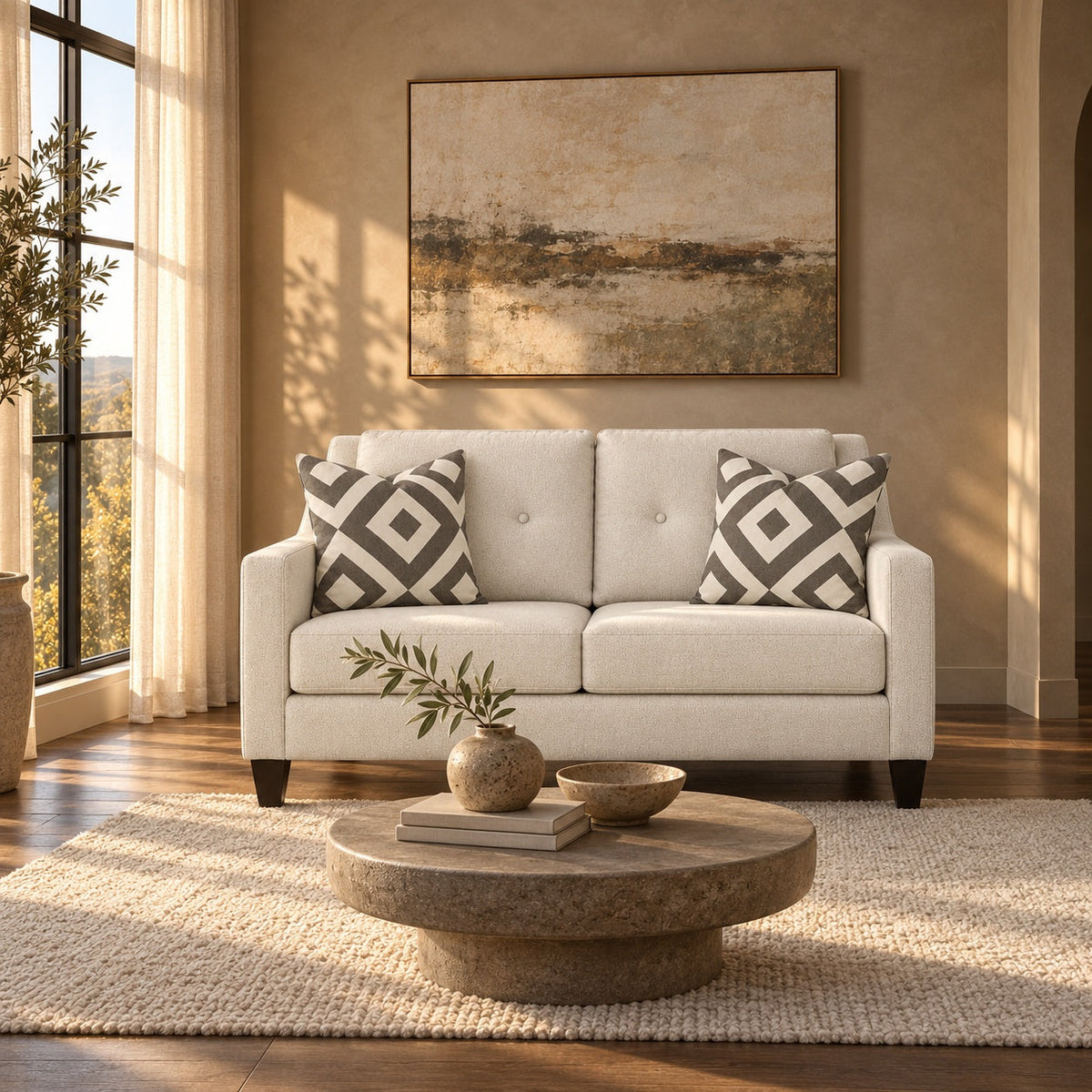 Sugarshack Glacier Loveseat — in a room