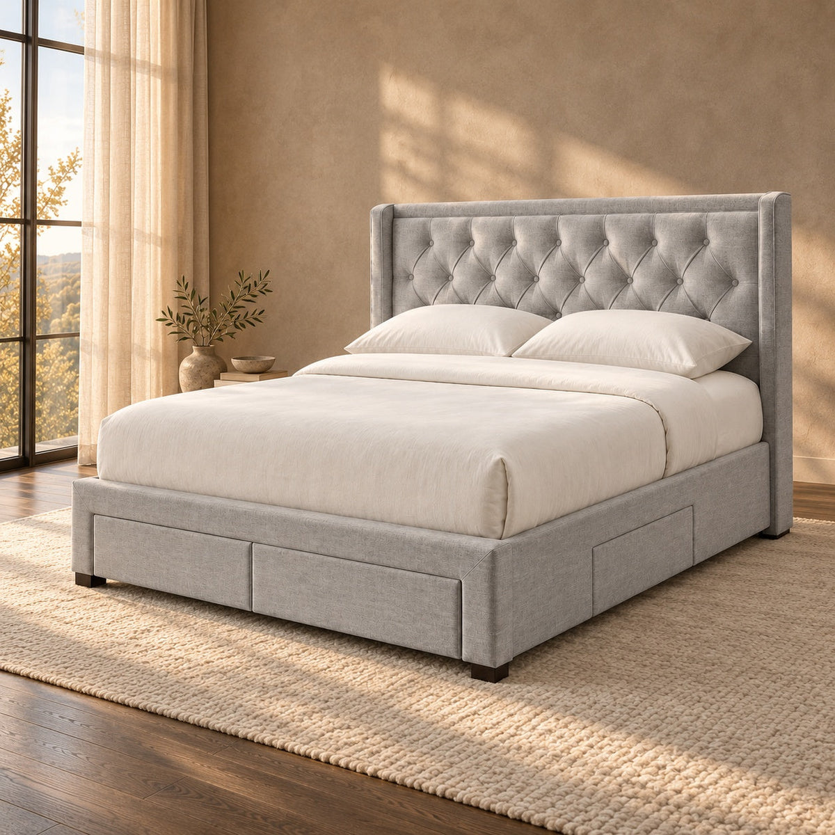 Vector Storage Bed, Queen — in a room