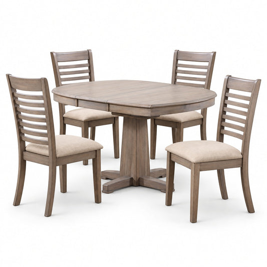 Ventura 57" Pedestal Table Set (5 Pc)