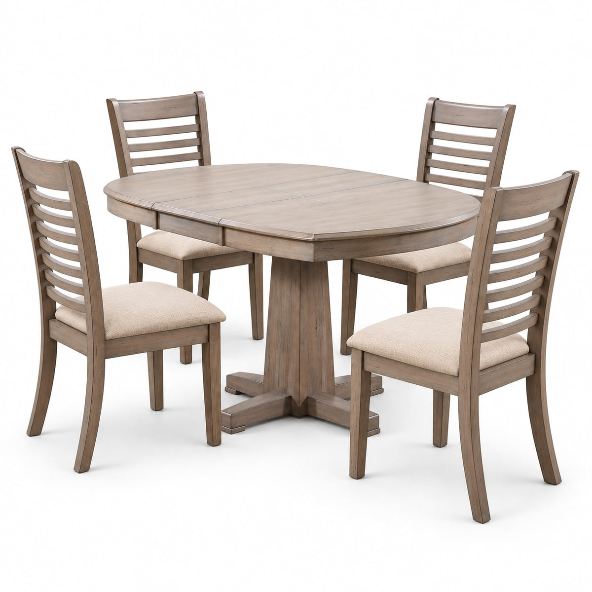 Ventura 57" Pedestal Table Set (5 Pc) — another angle