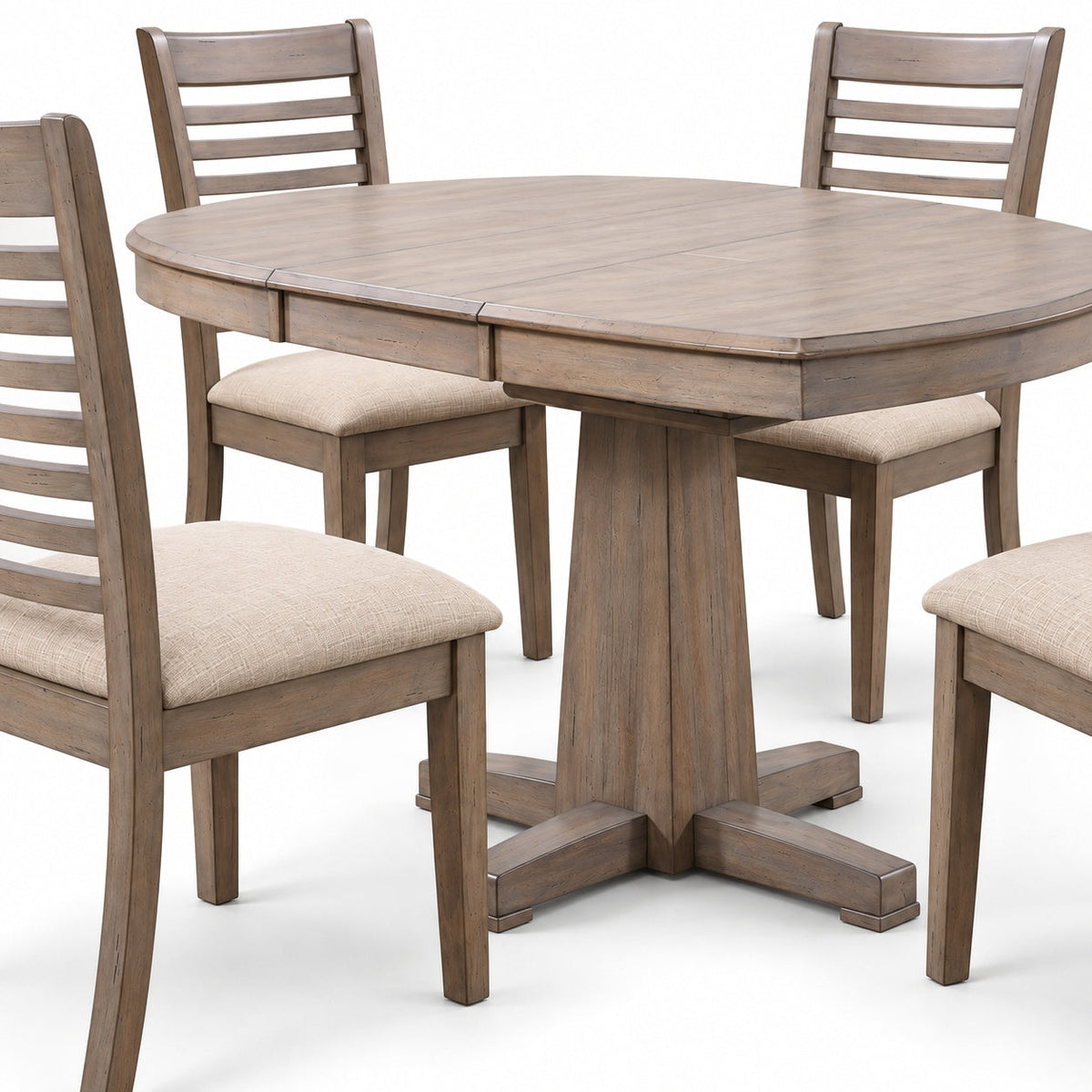 Ventura 57" Pedestal Table Set (5 Pc) — detail