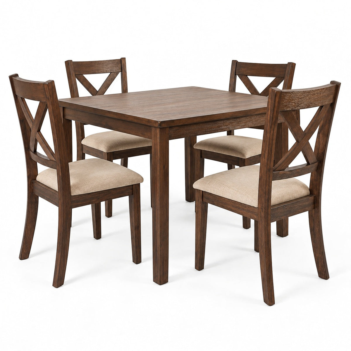 Walnut 5 Piece Dining Set — another angle